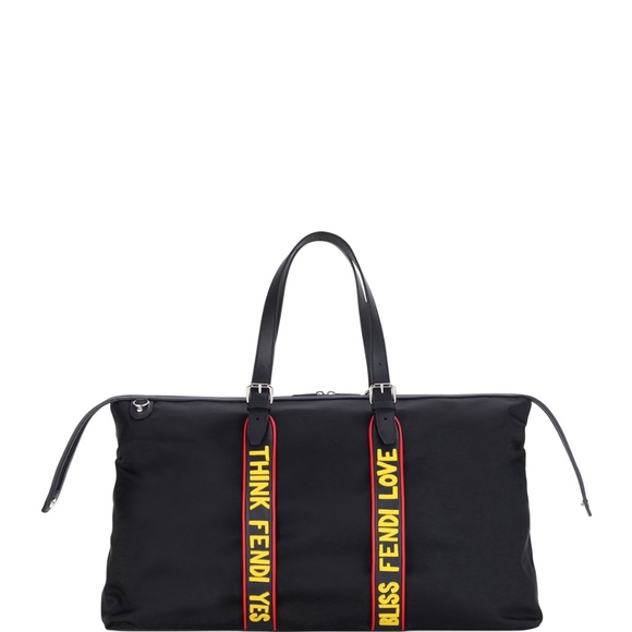 Fendi Bags Fendi Vocabulary Nylon Leather Travel Duffel Bag Poshmark